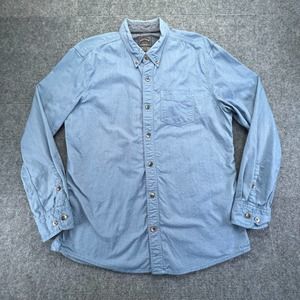 Fat Face Shirt Mens Large Blue Chambray Slim Fit Long Sleeve Button Down